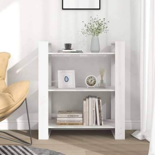 Ormarić za knjige / pregrada bijeli 80 x 35 x 91 cm od borovine - Bijela 1 Cijena