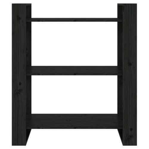 Ormarić za knjige / pregrada crni 80 x 35 x 91 cm od borovine - Crna 1 Cijena