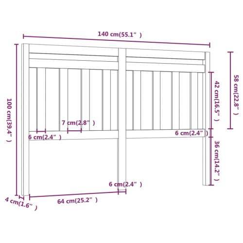Uzglavlje za krevet 140 x 4 x 100 cm od masivne borovine - Prirodna 141 x 100 cm 1 Cijena