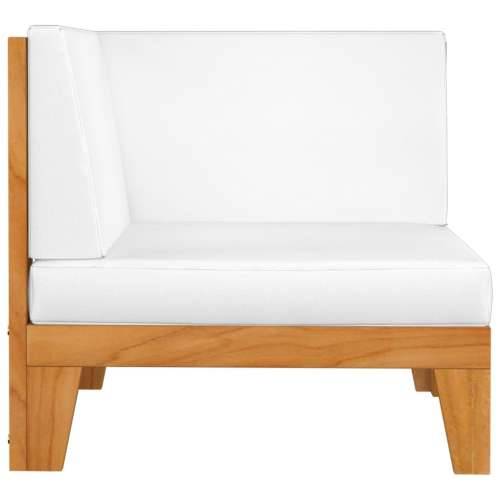 Dvosjed s krem bijelim jastucima masivno bagremovo drvo - Krema Kutna sofa (2 kom) 1 Cijena