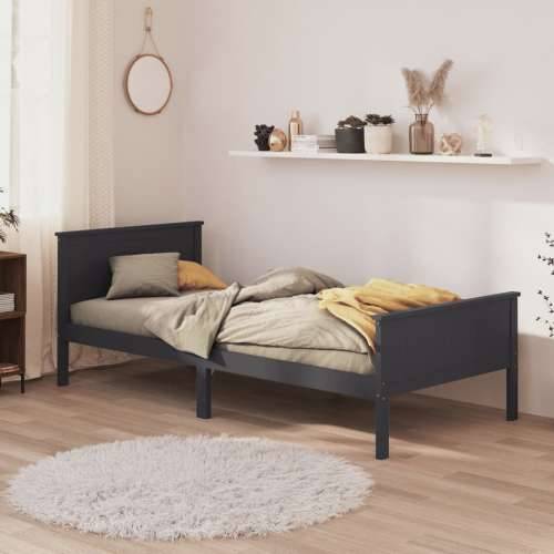 Okvir za krevet od masivne borovine sivi 100 x 200 cm Siva 100 x 200 cm Cijena