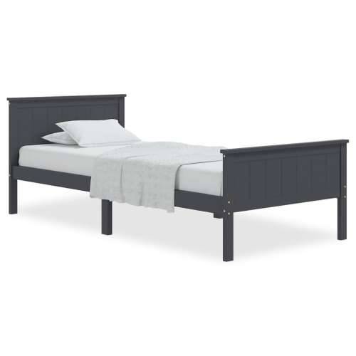 Okvir za krevet od masivne borovine sivi 100 x 200 cm Siva 100 x 200 cm Cijena