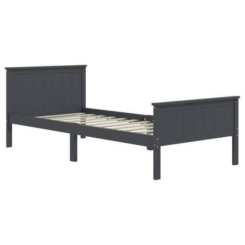 Okvir za krevet od masivne borovine sivi 100 x 200 cm Siva 100 x 200 cm Cijena