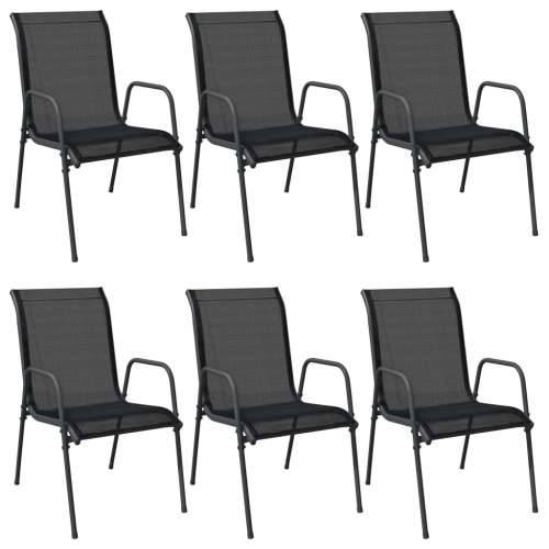 Vrtne stolice 6 kom od čelika i tekstilena crne Cijena