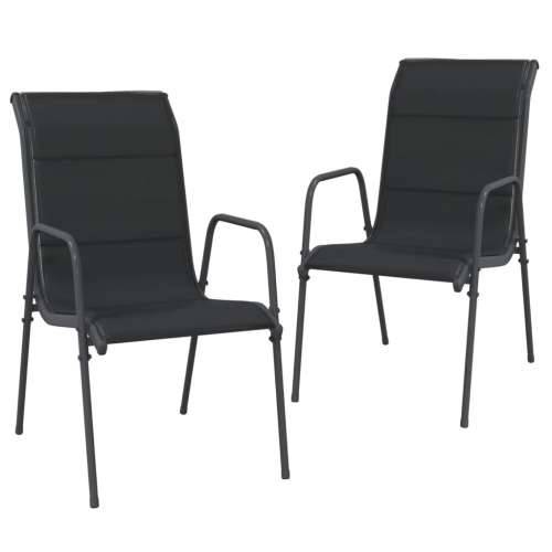 Vrtne stolice 2 kom od čelika i tekstilena crne Cijena
