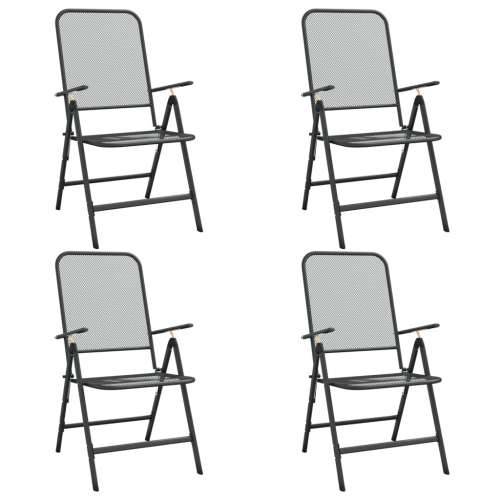 Sklopive vrtne stolice 4 kom od metalne mreže antracit Cijena