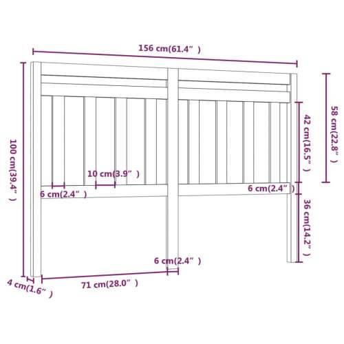 Uzglavlje za krevet 156 x 4 x 100 cm od masivne borovine - Prirodna 156 x 100 cm 1 Cijena