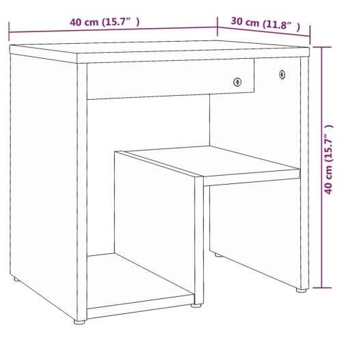 Noćni ormarić boja smeđeg hrasta 40x30x40 cm konstruirano drvo - Smeđi hrast 1 Cijena