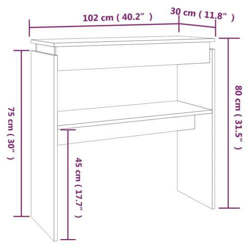 Konzolni stol boja hrasta sonome 102x30x80 cm konstruirano drvo - Sivi hrast sonoma 1 102 cm Cijena