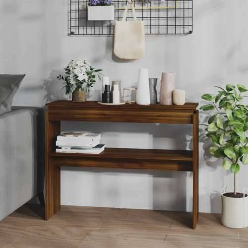 Konzolni stol smeđa boja hrasta 102x30x80 cm konstruirano drvo - Smeđi hrast 1 102 cm Cijena