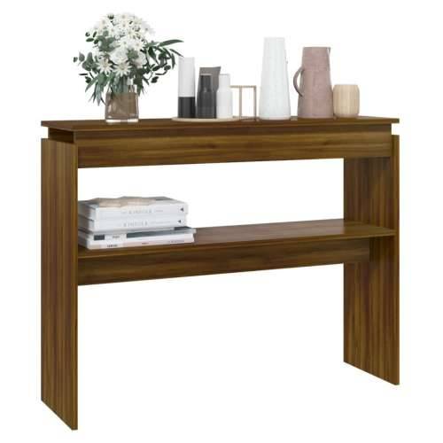 Konzolni stol smeđa boja hrasta 102x30x80 cm konstruirano drvo - Smeđi hrast 1 102 cm Cijena