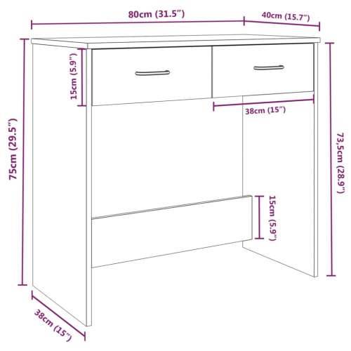 Radni stol boja hrasta sonome 80 x 40 x 75 cm konstruirano drvo - Sivi hrast sonoma Cijena