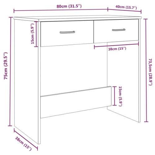 Radni stol boja smeđeg hrast 80x40x75 cm od konstruiranog drva - Smeđi hrast Cijena