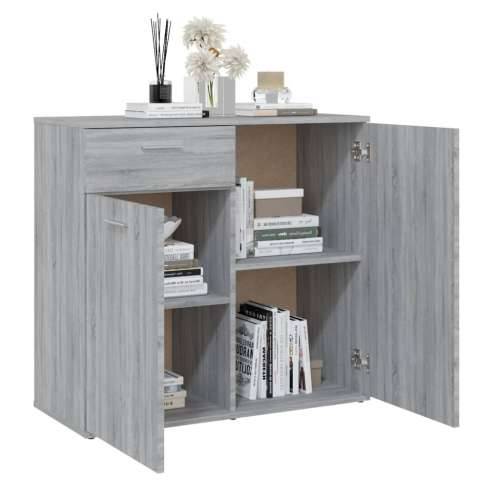 Komoda sivi hrast sonoma 80 x 36 x 75 cm konstruirano drvo - Sivi hrast sonoma 1 80 cm Cijena