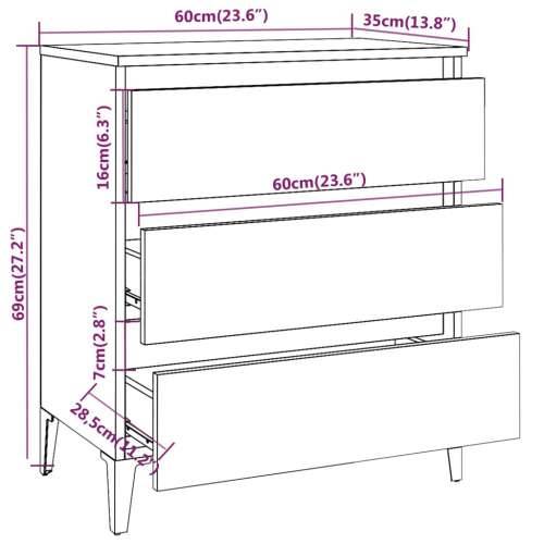 Komoda boja dimljenog hrasta 60 x 35 x 69 cm konstruirano drvo - Dimljeni hrast 1 Cijena