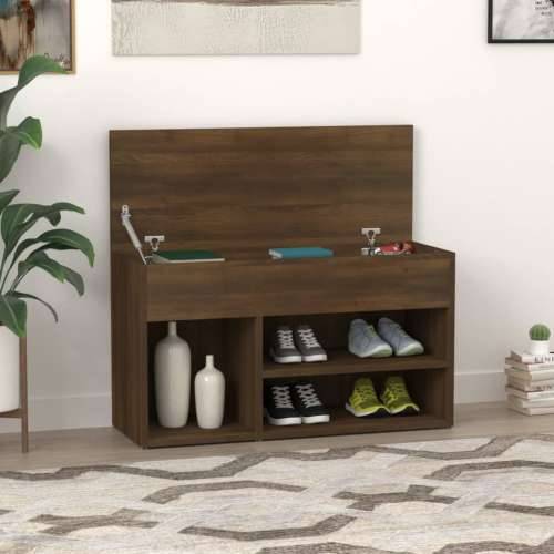 Klupa za cipele boja smeđeg hrasta 80x30x45cm konstruirano drvo - Smeđi hrast 80 x 30 x 45 cm 1 Cijena