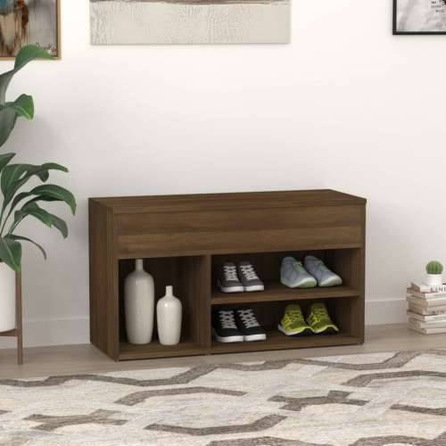 Klupa za cipele boja smeđeg hrasta 80x30x45cm konstruirano drvo - Smeđi hrast 80 x 30 x 45 cm 1 Cijena