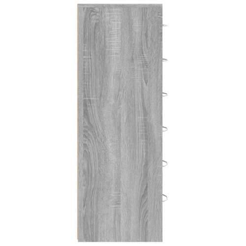 Komoda sa 6 ladica boja sivog hrasta 50 x 34 x 96 cm drvena Cijena