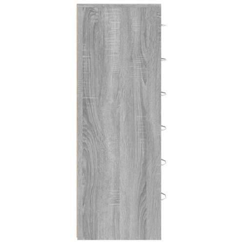 Komoda sa 6 ladica boja sivog hrasta 50 x 34 x 96 cm drvena - Sivi hrast sonoma 1 Cijena