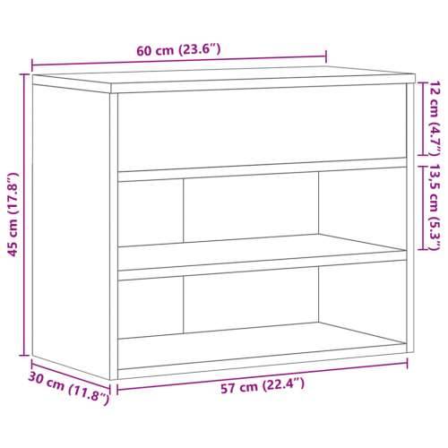 Klupa za cipele boja sivog hrasta 60x30x45 cm konstruirano drvo - Sivi hrast sonoma 60 x 30 x 45 cm 1 Cijena