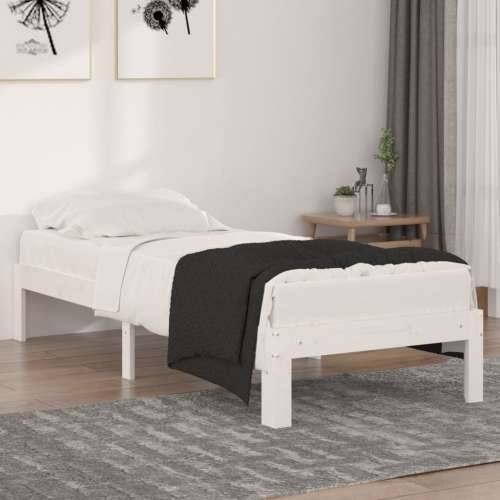 Okvir za krevet od masivnog drva bijeli 75 x 190 cm mali - Bijela 75 x 190 cm Cijena