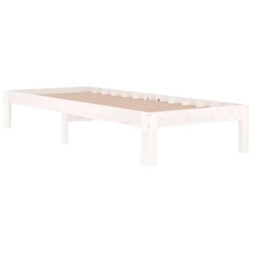 Okvir za krevet od masivnog drva bijeli 75 x 190 cm mali - Bijela 75 x 190 cm Cijena