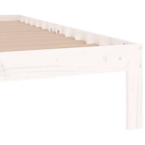 Okvir za krevet od masivnog drva bijeli 75 x 190 cm mali - Bijela 75 x 190 cm Cijena