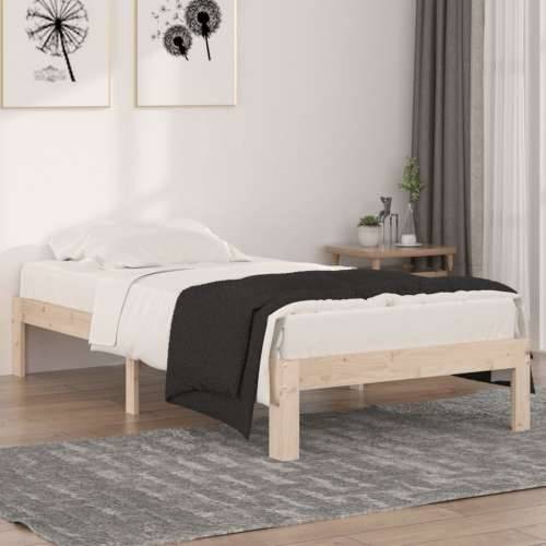 Okvir za krevet od masivnog drva 90 x 190 cm jednokrevetni - Prirodna 90 x 190 cm Cijena