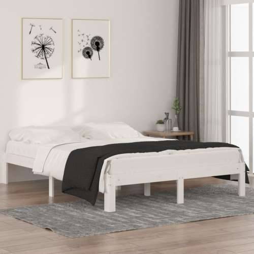 Okvir za krevet od masivne borovine bijeli 140 x 190 cm - Bijela 140 x 190 cm Cijena