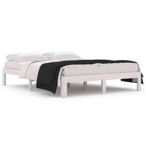 Okvir za krevet od masivne borovine bijeli 140 x 190 cm - Bijela 140 x 190 cm Cijena