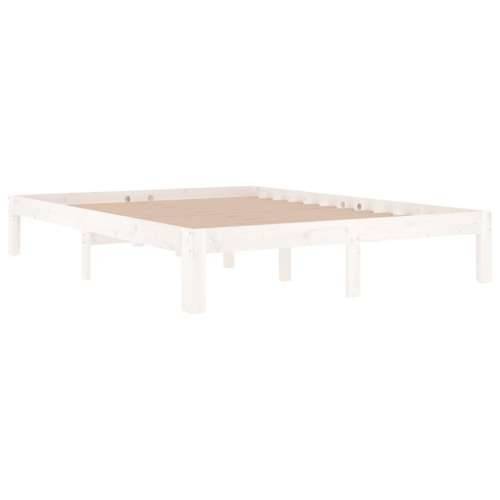 Okvir za krevet od masivne borovine bijeli 140 x 190 cm - Bijela 140 x 190 cm Cijena