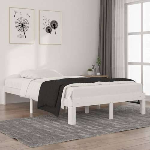 Okvir za krevet od masivne borovine bijeli 120 x 200 cm - Bijela 120 x 200 cm Cijena