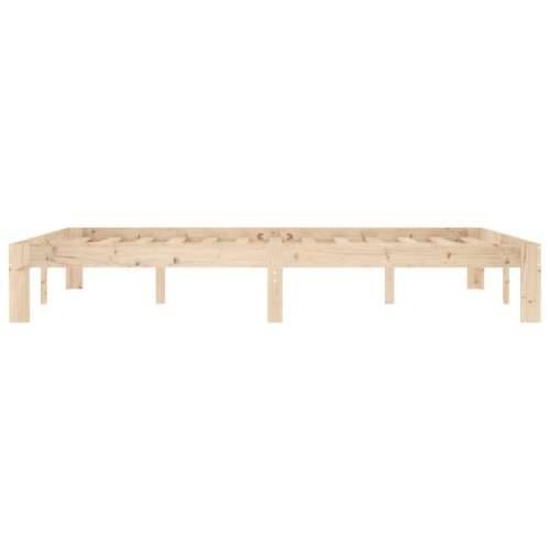 Okvir za krevet od masivne borovine 140 x 200 cm - Prirodna 140 x 200 cm Cijena