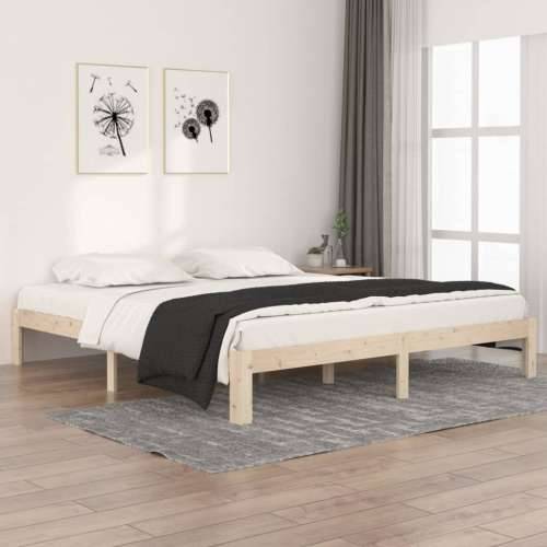 Okvir za krevet od masivnog drva 180 x 200 cm veliki bračni - Prirodna 180 x 200 cm Cijena