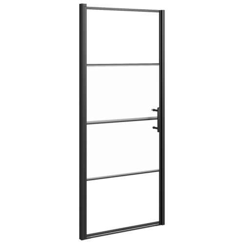 Vrata za tuš-kabinu 81x195 cm napola mutno kaljeno staklo crna - 81 x 195 cm napola matirano Cijena