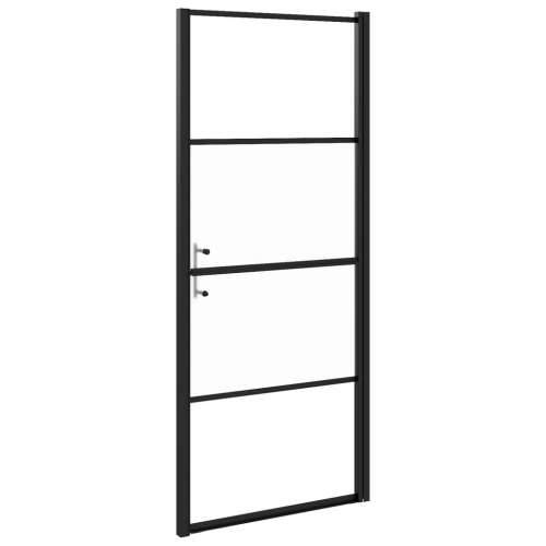 Vrata za tuš-kabinu 81x195 cm napola mutno kaljeno staklo crna - 81 x 195 cm napola matirano Cijena