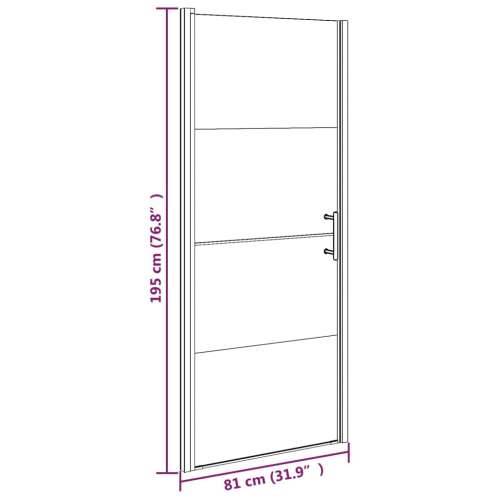 Vrata za tuš-kabinu 81x195 cm napola mutno kaljeno staklo crna - 81 x 195 cm napola matirano Cijena