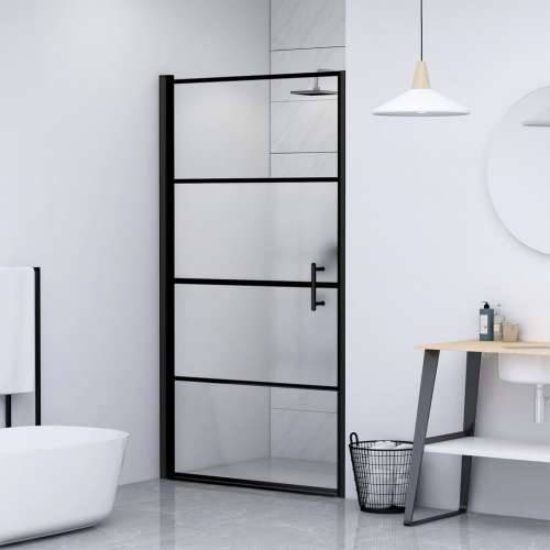 Vrata za tuš-kabinu 91x195 cm napola mutno kaljeno staklo crna - 91 x 195 cm napola matirano Cijena