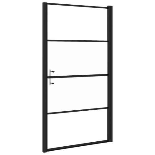 Vrata za tuš-kabinu 100x178 cm napola mutno kaljeno staklo crna - 100 x 178 cm napola matirano Cijena