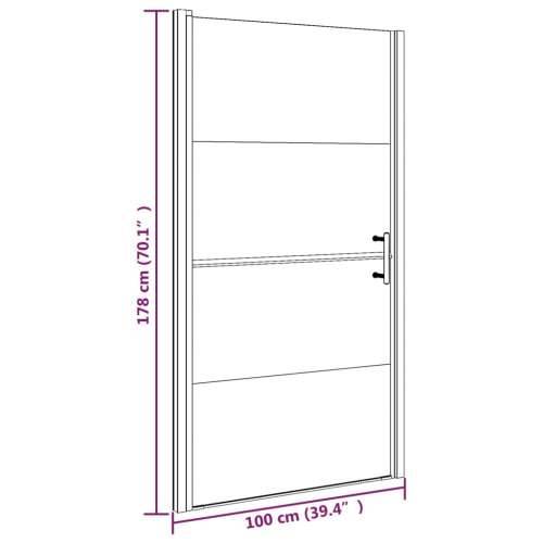Vrata za tuš-kabinu 100x178 cm napola mutno kaljeno staklo crna - 100 x 178 cm napola matirano Cijena