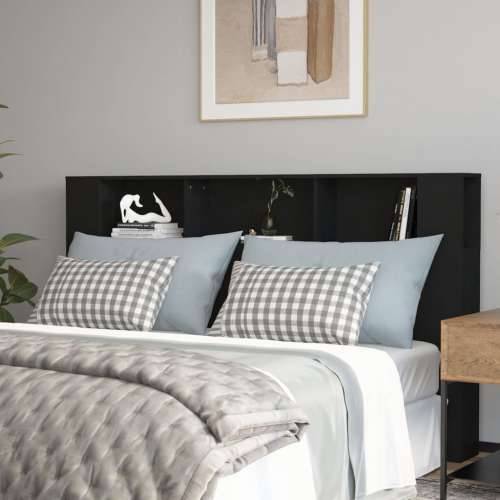 Uzglavlje s ormarićem crno 180 x 18,5 x 104,5 cm - Crna 1 Cijena