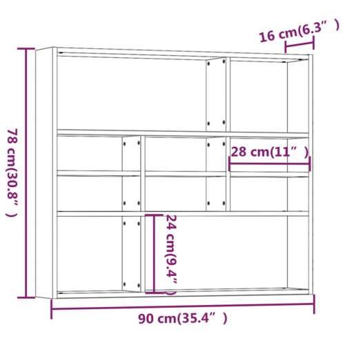 Zidna polica boja smeđeg hrasta 90x16x78 cm konstruirano drvo - Smeđi hrast 1 Cijena