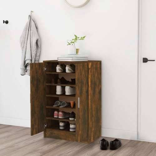 Ormarić za cipele dimljeni hrast 60x35x92 cm konstruirano drvo - Dimljeni hrast 60 x 35 x 92 cm 1 shoe cabinet with door Cijena