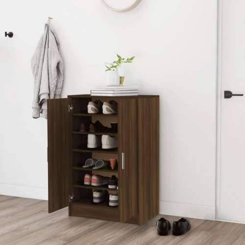 Ormarić za cipele smeđi hrast 60x35x92 cm konstruirano drvo - Smeđi hrast 60 x 35 x 92 cm 1 shoe cabinet with door Cijena