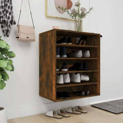 Ormarić za cipele dimljeni hrast 60x35x70 cm konstruirano drvo - Dimljeni hrast 60 x 35 x 70 cm 1 shoe cabinet without door Cijena