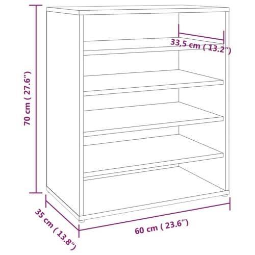 Ormarić za cipele dimljeni hrast 60x35x70 cm konstruirano drvo - Dimljeni hrast 60 x 35 x 70 cm 1 shoe cabinet without door Cijena