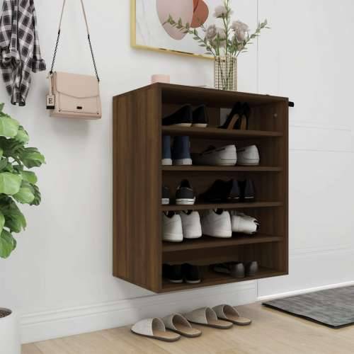 Ormarić za cipele boja hrasta 60 x 35 x 70 cm konstruirano drvo - Smeđi hrast 60 x 35 x 70 cm 1 shoe cabinet without door Cijena