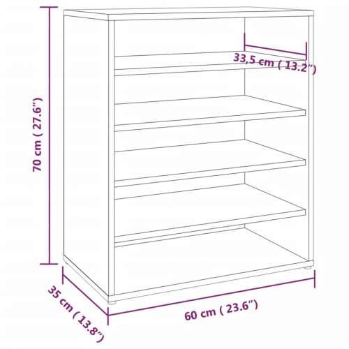 Ormarić za cipele boja hrasta 60 x 35 x 70 cm konstruirano drvo - Smeđi hrast 60 x 35 x 70 cm 1 shoe cabinet without door Cijena