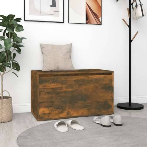 Klupa za hodnik dimljeni hrast 80x40x45 cm konstruirano drvo - Dimljeni hrast Cijena
