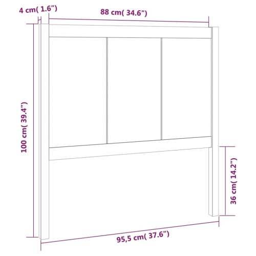 Uzglavlje za krevet boja meda 95,5x4x100 cm od masivne borovine - boja meda 95.5 x 100 cm 1 Cijena